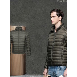 Men's & Women's Unisex Winter Jacket with Hood & Fill - Lightweight Windproof Outer/Inner Storage Pockets, Collar, Front/Back Zipper - Large Size Winter Coat for Cold Weather (Machine Washable) - Casual Outerwear for both sexes