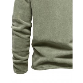 New Half-Zip Men's Top, Stand Collar Half-Zip Long Sleeve Pullover