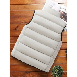 Men's Casual Sleeveless Stand Collar Vest, Thickened Warm Sweater, Autumn Winter Solid Color Zip-up Jacket, Coldproof Outdoor Top, Graphene Warmth, Fashion Webbing, Suitable for Daily Activities, Holiday Gift