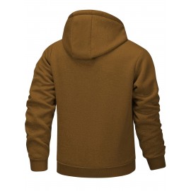 Men'S Fleece Lined Hooded Anorak | Thermal Winter Jacket, New Warm Windbreaker, Four-Season Cold Weather Coat, Regular Fit, Fabric