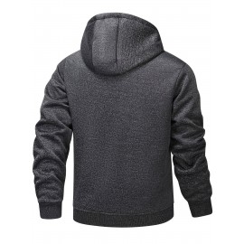 Men'S Fleece Lined Hooded Anorak | Thermal Winter Jacket, New Warm Windbreaker, Four-Season Cold Weather Coat, Regular Fit, Fabric