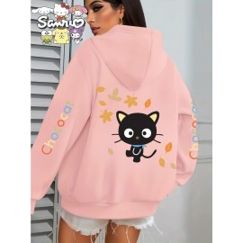 Sanrio Anime Characters Hoodie - Kawaii Pop Culture Streetwear, Cozy Oversized Unisex Sweatshirt with Pockets, Women's & Men's Cute Character Jacket for Year-Round