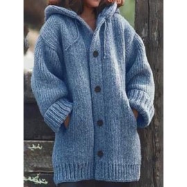 New Long Sweater Cardigan with a Hood for Women'S Autumn And Winter Fashion