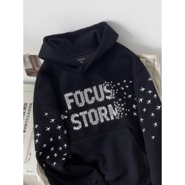 Creative American letter  printed hoodie high street sweatshirt design loose and lazy long sleeve top for men and women, Couple outfit