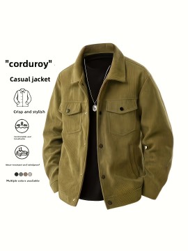 Pearson OBM Autumn/Winter New Men's Vintage Corduroy Workwear Jacket, Trend Texture Versatile Outer Coat for Stylized Gentlemen