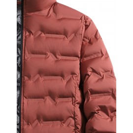 Men'S Stand Collar Thin Jacket | Casual Style, Regular Fit, Filler, Pocket Details, Autumn-Winter Trendy Short Coat